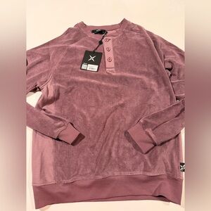 Gstq black plum terry  crewneck sz S  nwt